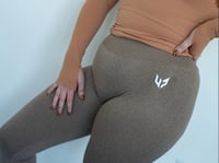 Image 5 of Elevate High Waist Leggings- Brown 
