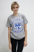 Image of Thugged Out Since Cub Scouts Tee: Grey Marle with Blue/White print.