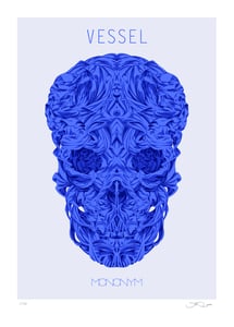 Image of Vessel (Blue skull) screen print