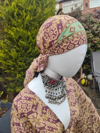Image 2 of Pefkos co ord sarong set -light brown and green