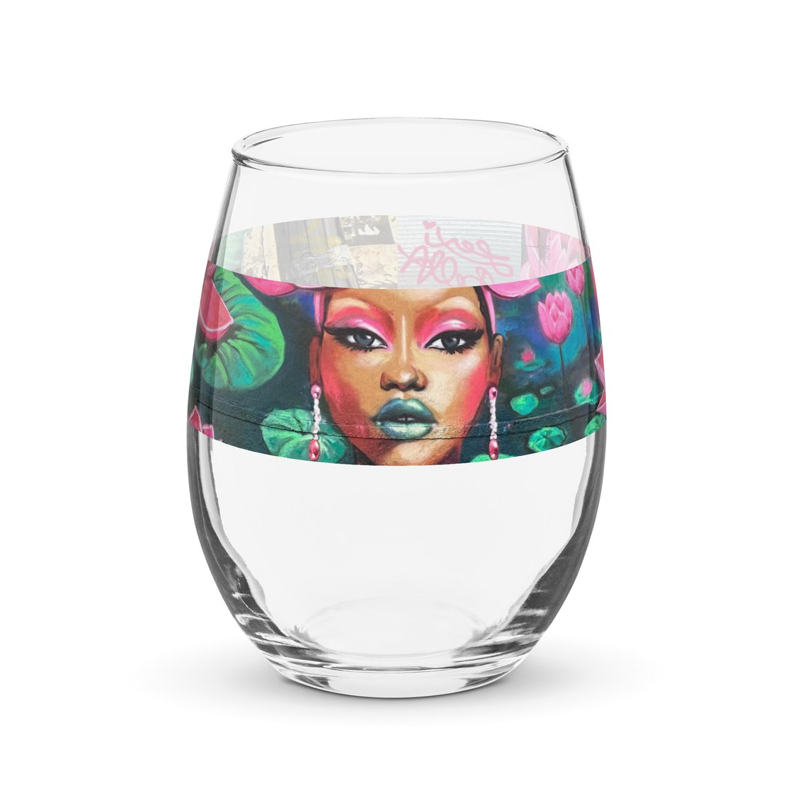 Image of Lotus Mother Graffiti Wine Glass