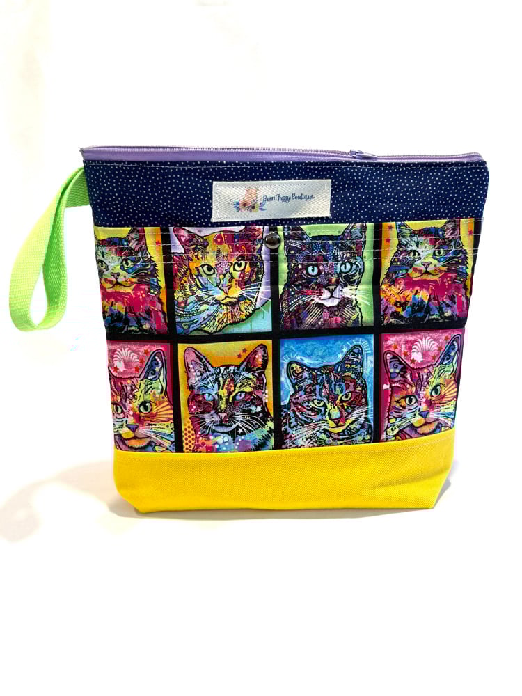 Large Zippered Project bag 🐈⬛ 🐈