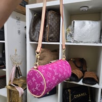 Image 3 of Retro Pink Canvas Barrel Crossbody 