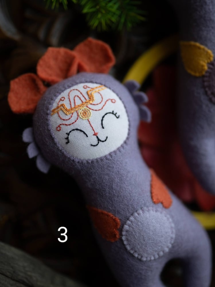 Image of Purple Felt Space Dolls