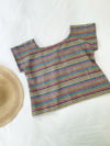 Ready made Candy Stripe Linen Cropped T Top with Free Postage 