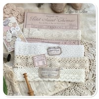 Image 4 of Slow stitch kit in a gorgeous vintage french lace pouch