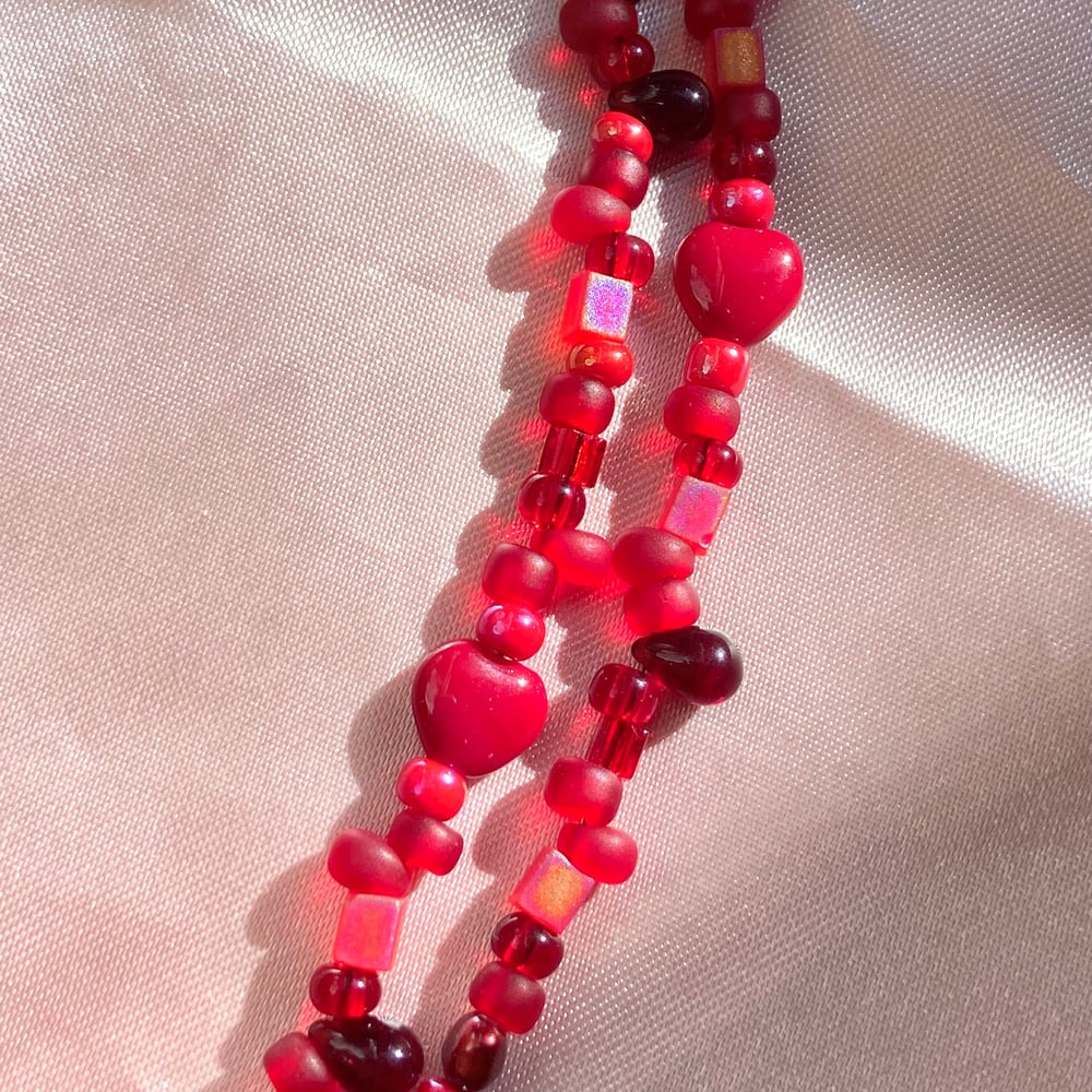 Image of red droplet necklace