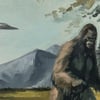 BigFoot & UFO // Original Painting Print