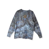 Image 1 of M Unisex Adult Soft Long Sleeve Tee in Stone Geode Ice Dye