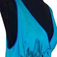 Image 10 of Vintage 70s Shadow Line Turquoise & Purple Embroidered Peacock Maxi Nightgown - Small