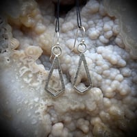 Wide Diamond Drop Earrings- 1”