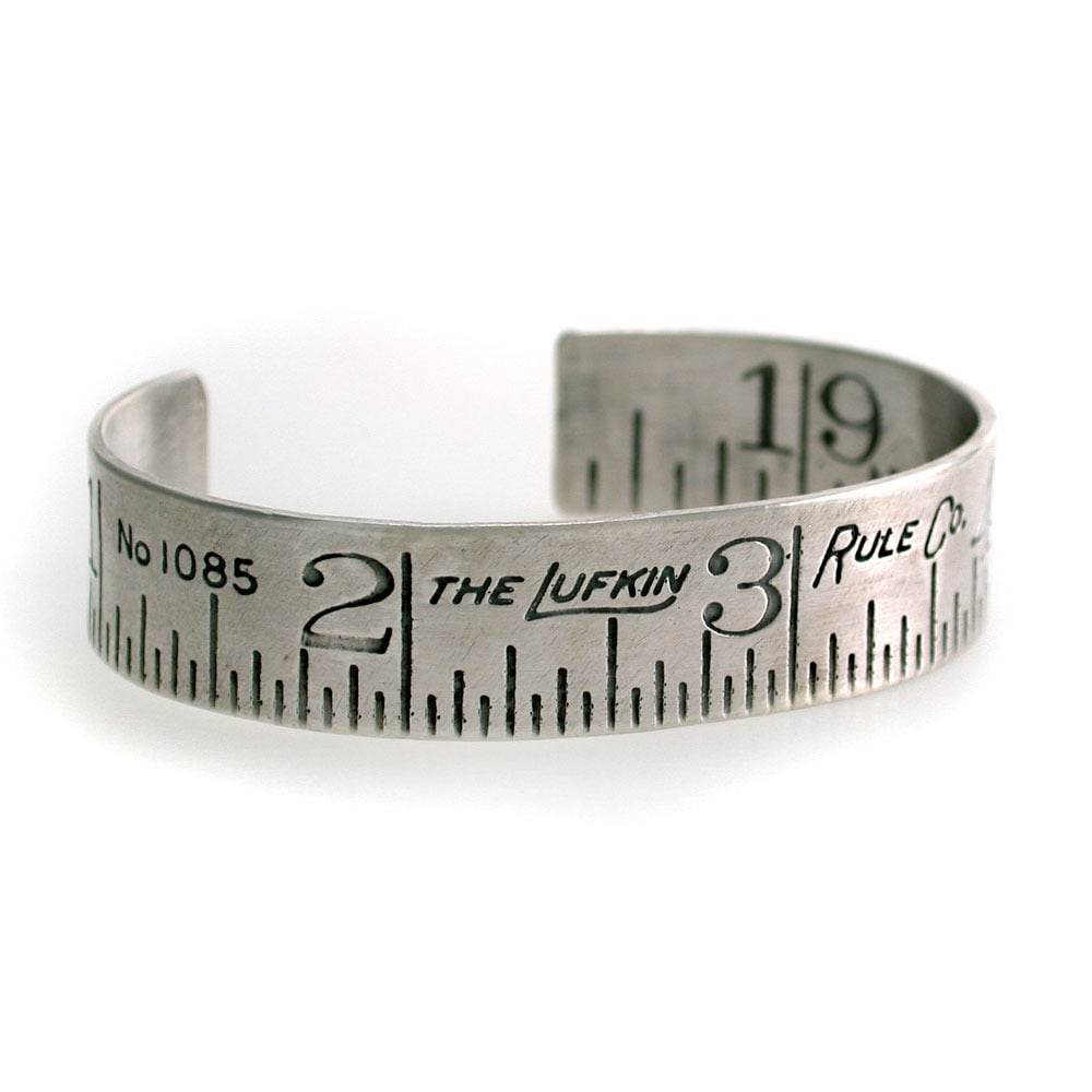 Image of silver ruler cuff bracelet