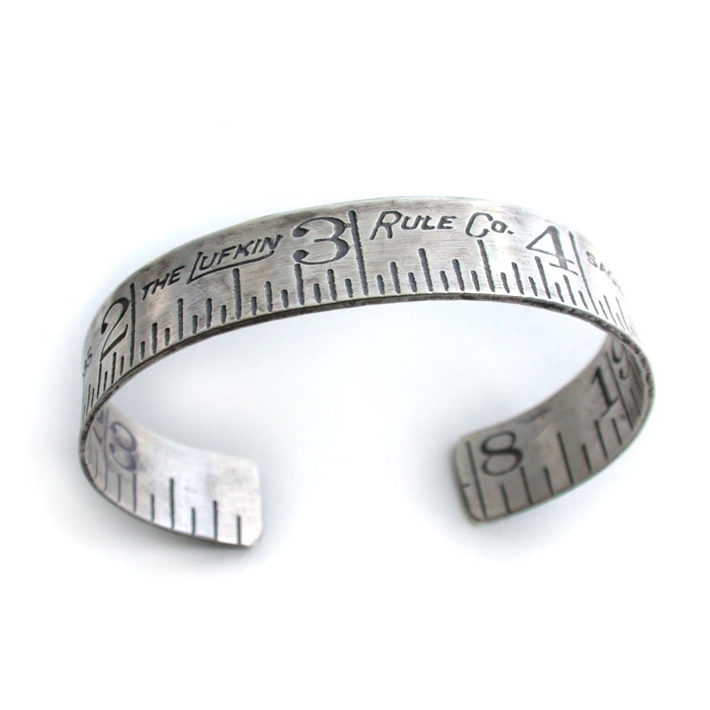 Image of silver ruler cuff bracelet