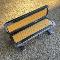 Image 5 of Steel frame Park Bench, Oak inlay