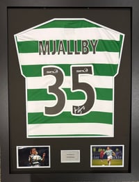 Signed Framed Johan Mjallby Celtic FC Shirt
