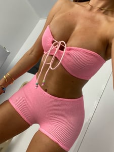 Image of Micro Shorts & Bra Top Set OR Seperates In Bubblegum