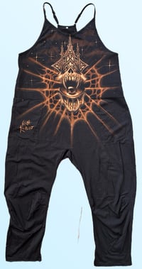 Image 1 of “DARK FANTASY” CUSTOM BLEACH PAINTES OVERSIZED ROMPER MEDIUM