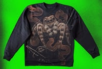 Image 1 of “JUMPING SPIDER” CUSTOM BLEACH PAINTED PULLOVER SWEATER XL