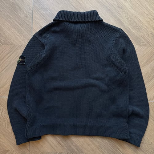 Image of 1990s Stone Island Heavweight 1/4 Button Up Sweatshirt, Size XL
