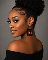 Image 2 of Large Juneteenth Earrings 