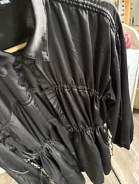Image 3 of Black satin fashion nova dress 