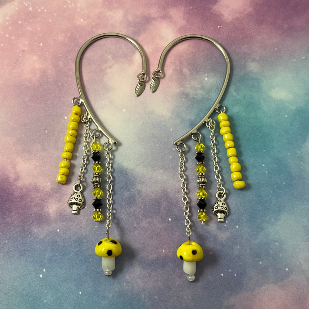 Image of Yellow Mushroom Ear Cuffs