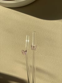 Image 1 of Butterfly Glass Straw
