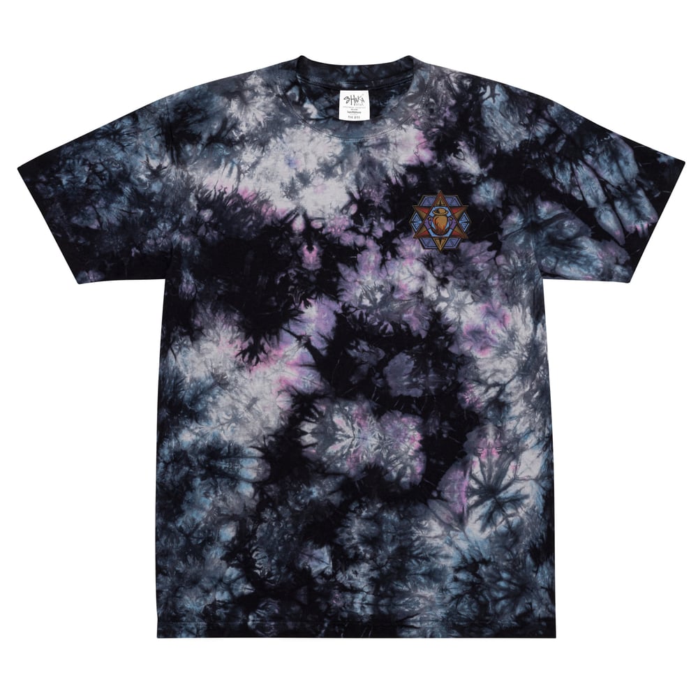 Embroidered Oversized tie-dye t-shirt