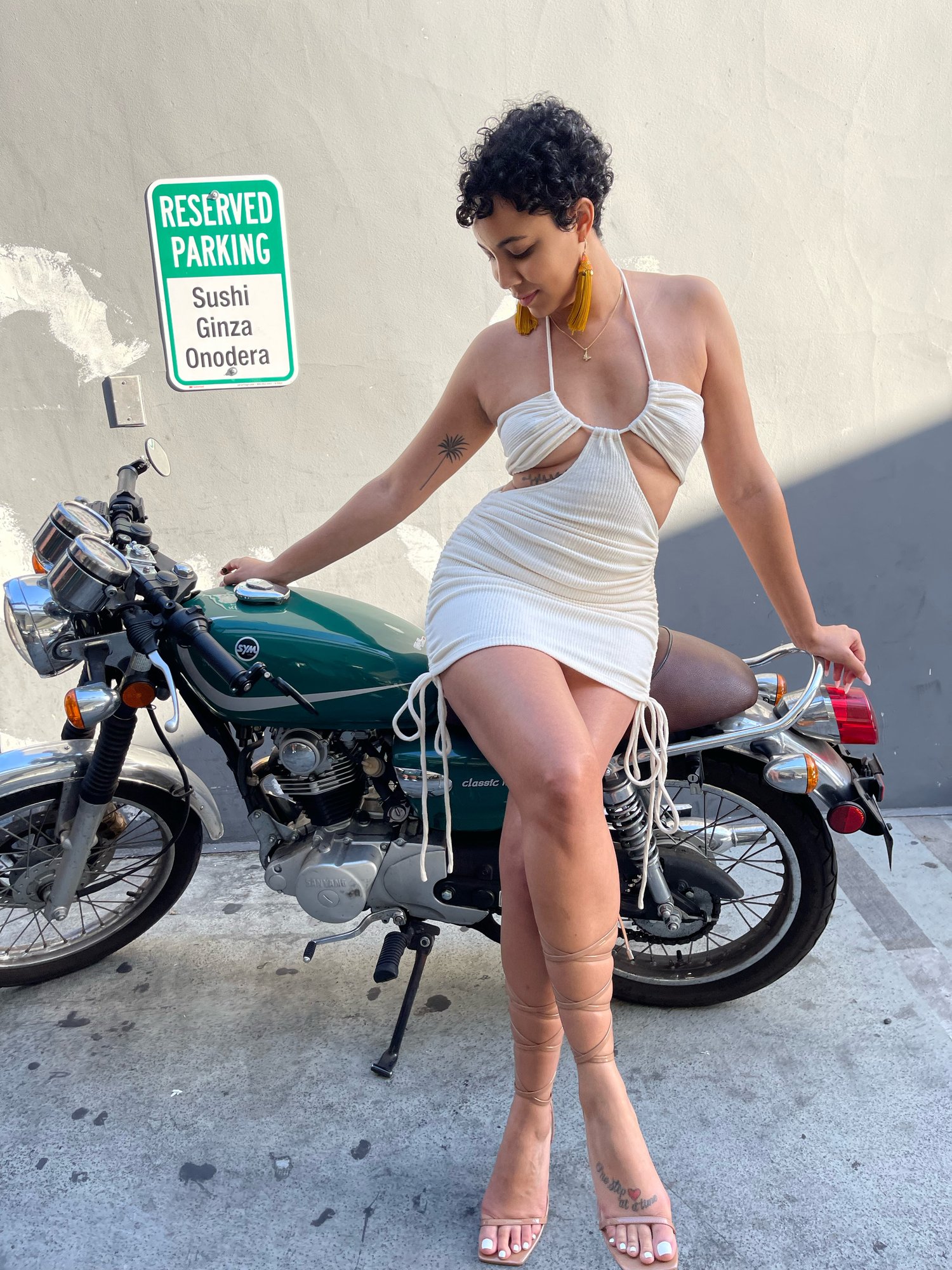 Image of Cream Cut Out Dress