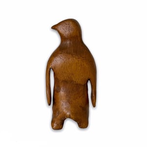 Image of CARVED WOODEN PENGUIN