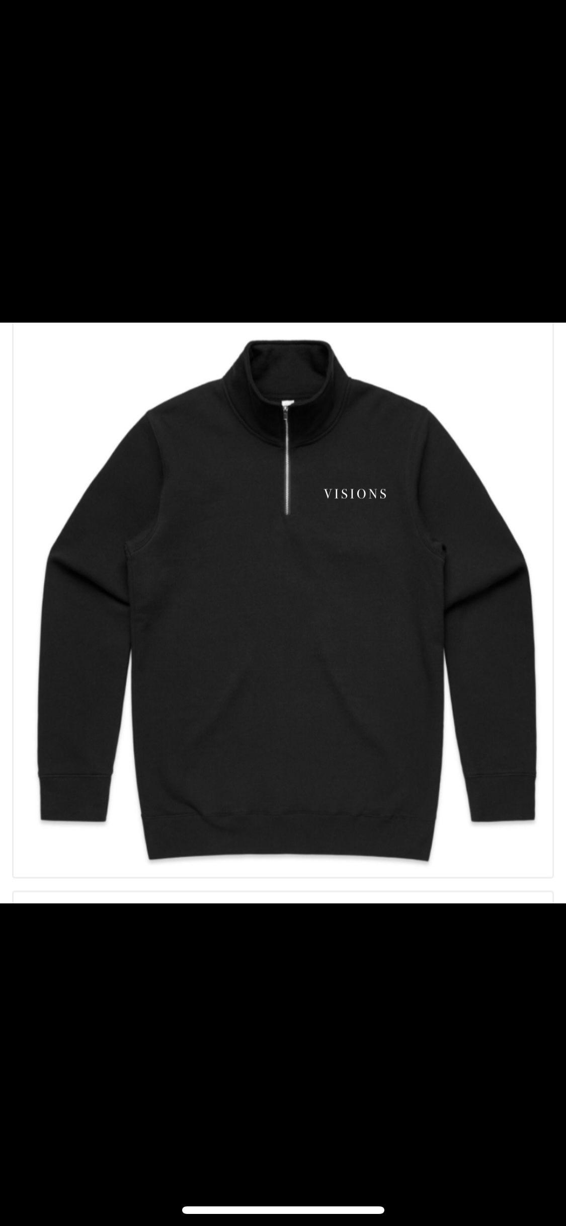 Image of VISIONS “Luxury is Simplicity” Quarter Zip Jacket (White Stitch) 