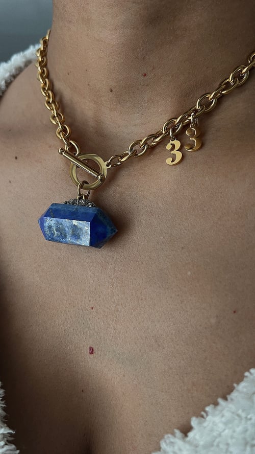 Image of MY ROCK  • Lapis Lazuli Angel Number Necklace