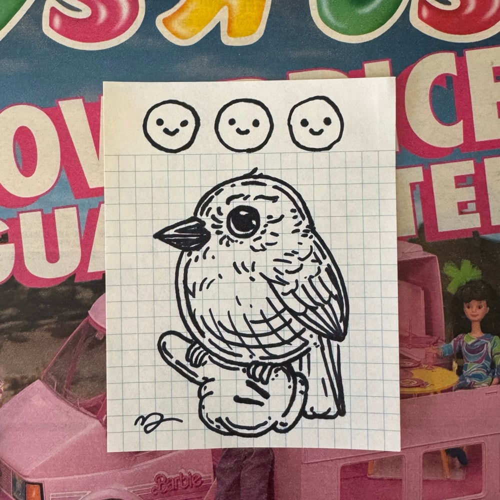 Image of Fat Bird Sharpie Sketch #161