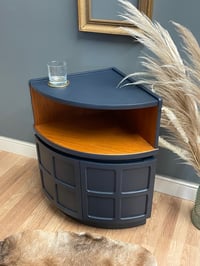 Image 2 of Dark blue & teak Nathan corner unit 