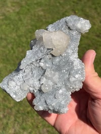 Image 1 of UV Calcite On Druzy Quartz Crystal Specimen #2205