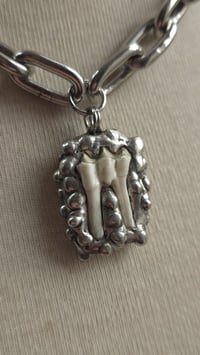 Image 6 of Sheep tooth chunky statement necklace small