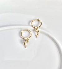Image 3 of Dolphin Huggie Earrings