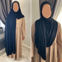 Image 1 of Tawadhu Instant jersey hijab - black 
