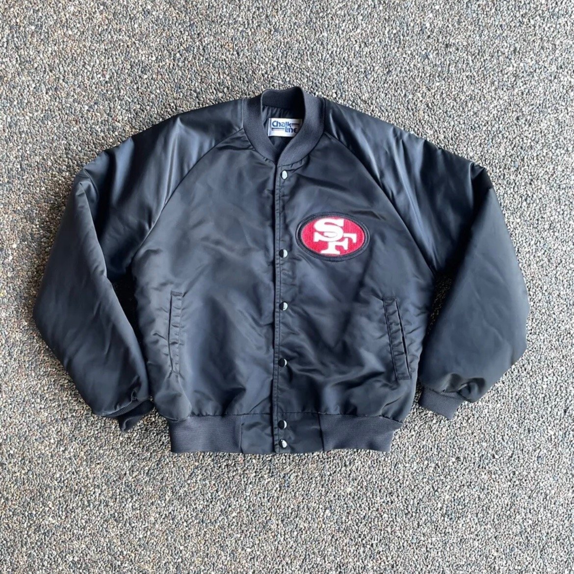 Vintage San Francisco 49ers Chalk Line Spellout Satin Jacket 