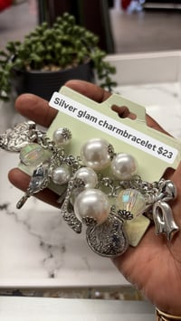 Image 1 of Silver glam charmbracelet 