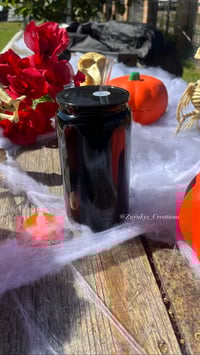 Image 4 of 16oz Black Glass Can w/Acrylic lid 