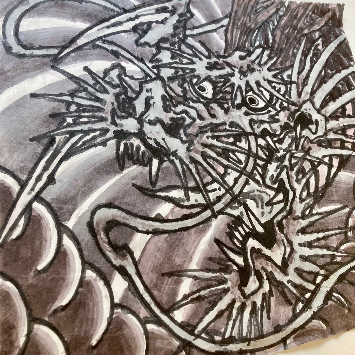 Spiky Dragon 15”x17”