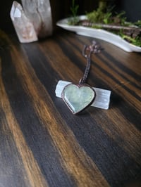 Image 4 of Prehnite Heart Necklace 