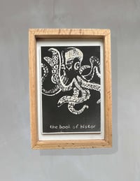 Octopus woodcut print 