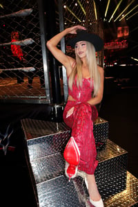 Image 3 of red 2 piece snake print set 