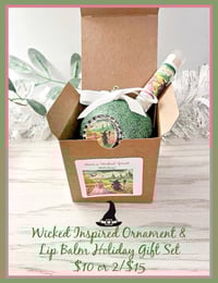 Image 2 of Wicked Inspired Handcrafted Ornament and Organic Lip Balm Holiday Gift Set 