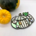 White Iridescent Pumpkin House Suncatcher 