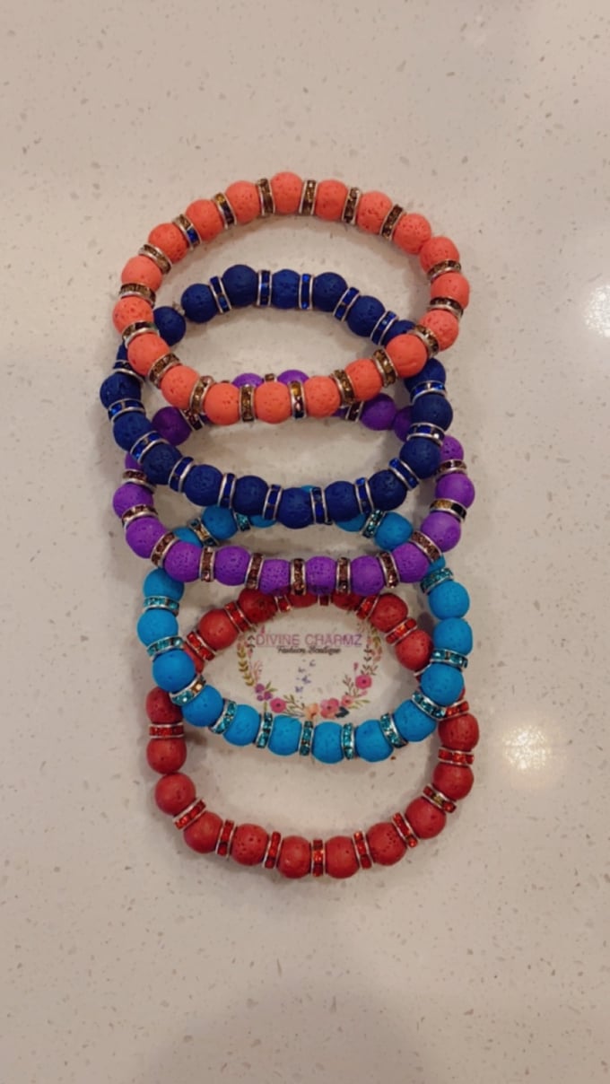 Image of Sparkle Lava Beaded Bracelet