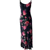Image 1 of Floral Bias Cut 1930s Style Maxi Dress with Spaghetti Straps - Size 2x 