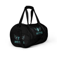 Image 2 of Teal and Black All-over print gym bag